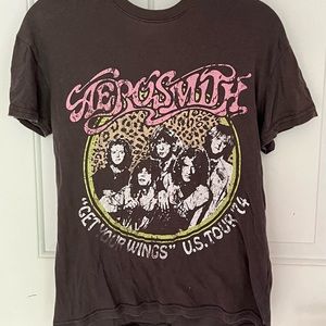 Dark Grey Aerosmith Target Soft and Casual T-Shirt